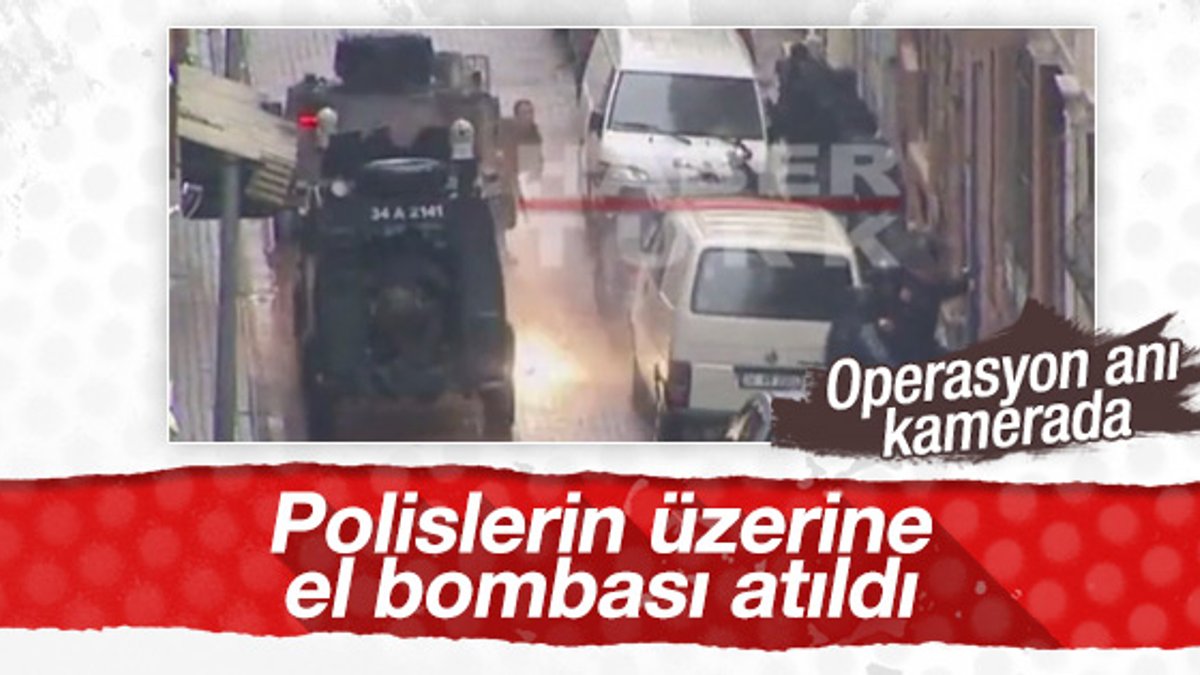 Bayrampaşa'da polise atılan el bombasının patlama anı