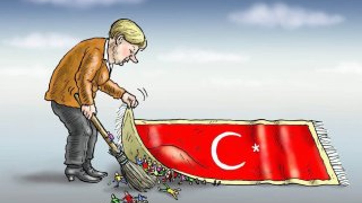 Alman karikatüristin Merkel karikatüründe Türk Bayrağı