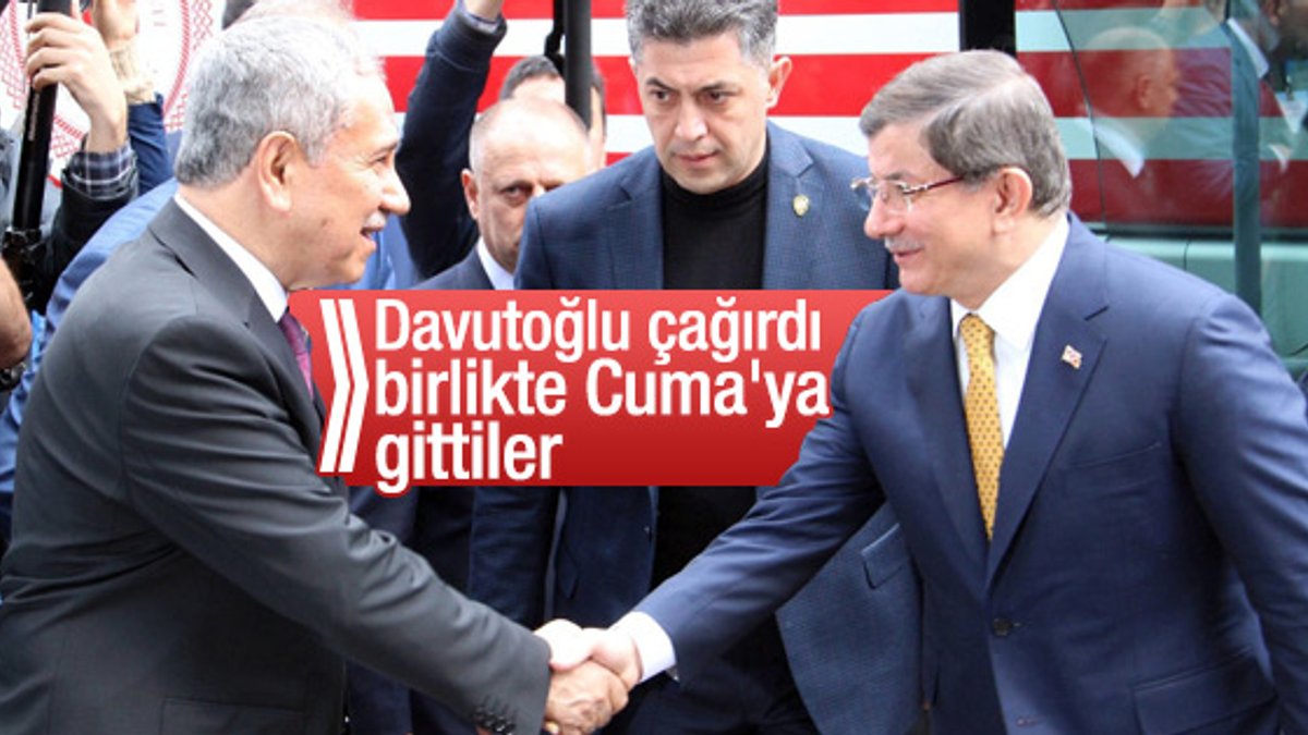 Başbakan Davutoğlu cuma namazını Bülent Arınç'la kıldı