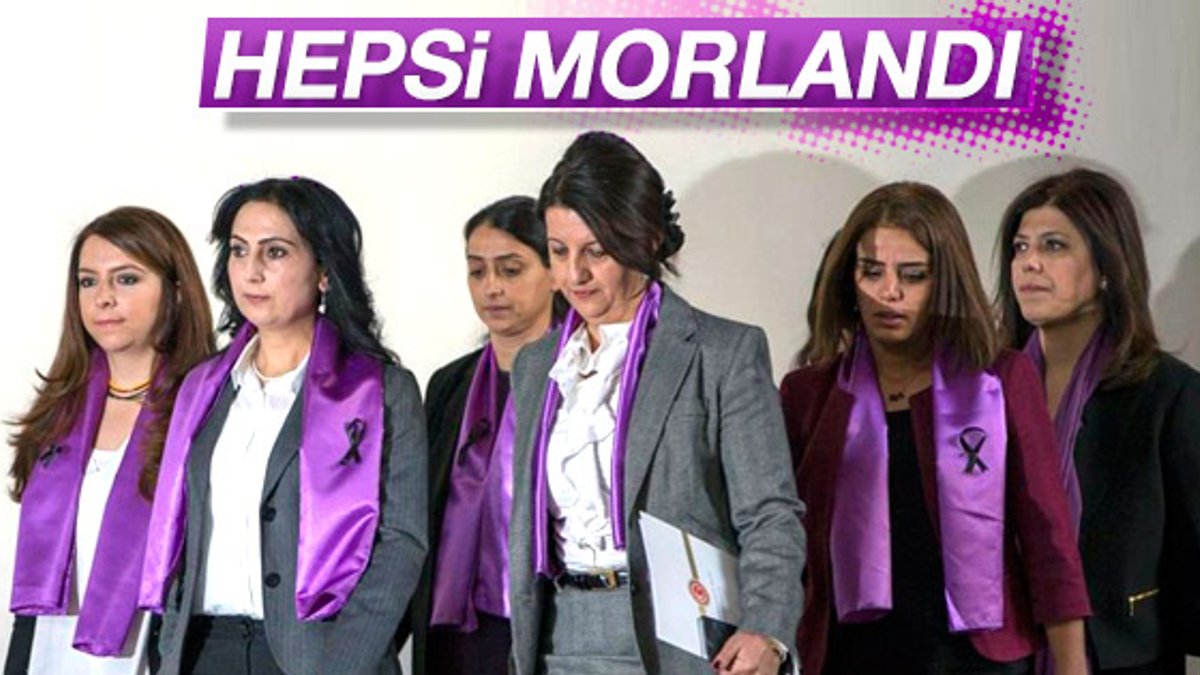 HDP'li kadınlar mor giydi
