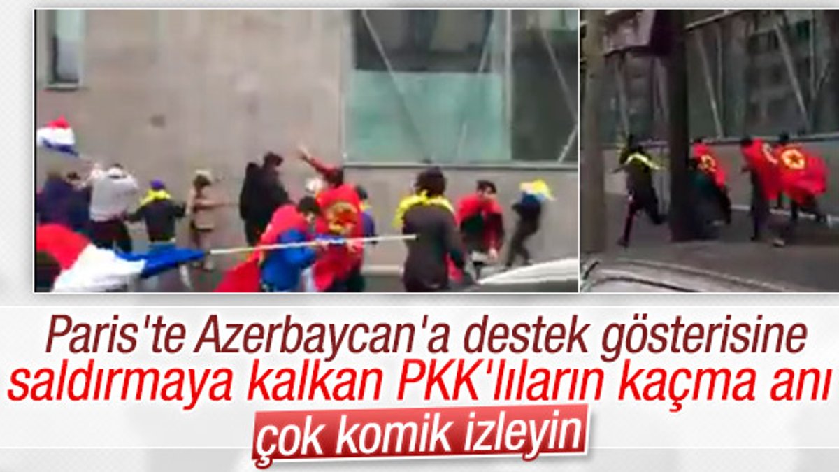 Paris'te Azerilere saldıran PKK'lıların kaçtığı anlar
