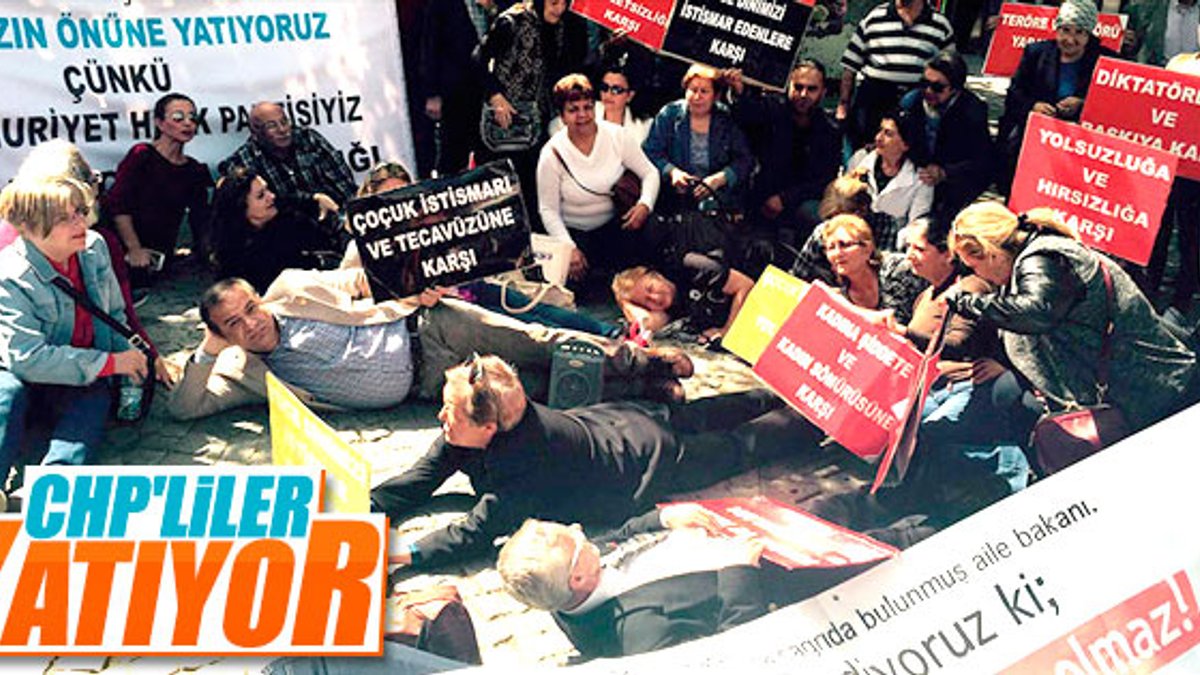 İzmir'de CHP'liler halkın önüne yatıyoruz deyip yattı