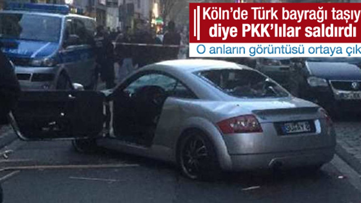 Köln'de Türk bayrağı taşıyan gence PKK'lılar saldırdı