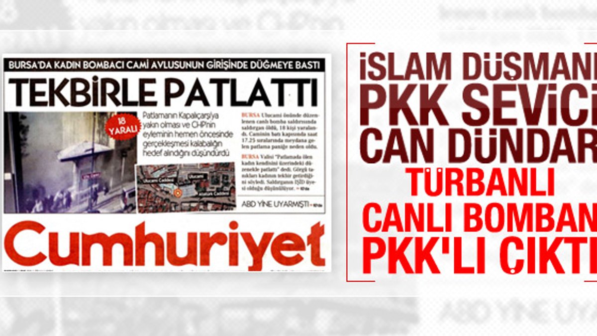 Bursa'daki canlı bomba PKK'lı çıktı