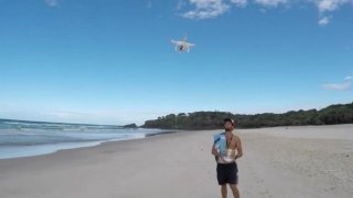 Drone ile balık avladı İZLE
