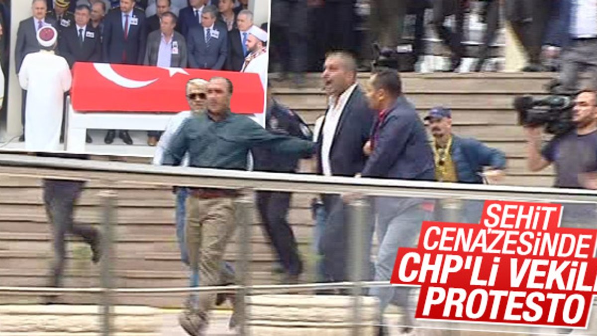 Şehit cenazesinde CHP'li Gök'ü protesto edenlere gözaltı
