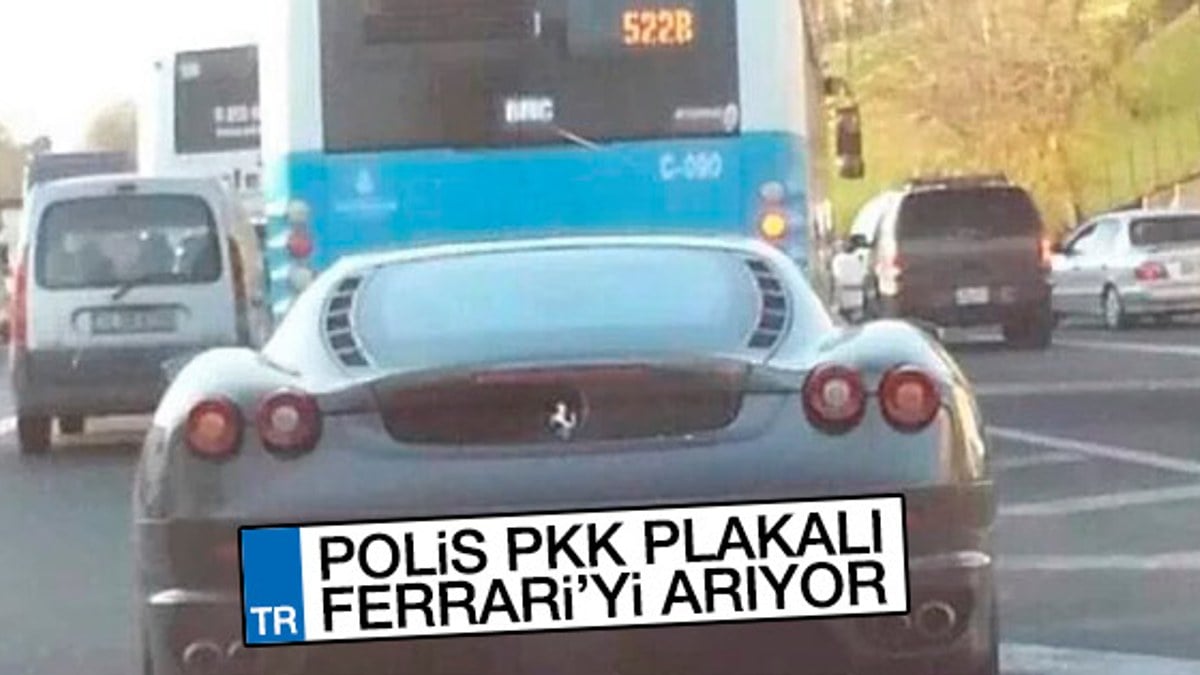 İstanbul'da PKK plakalı Ferrari