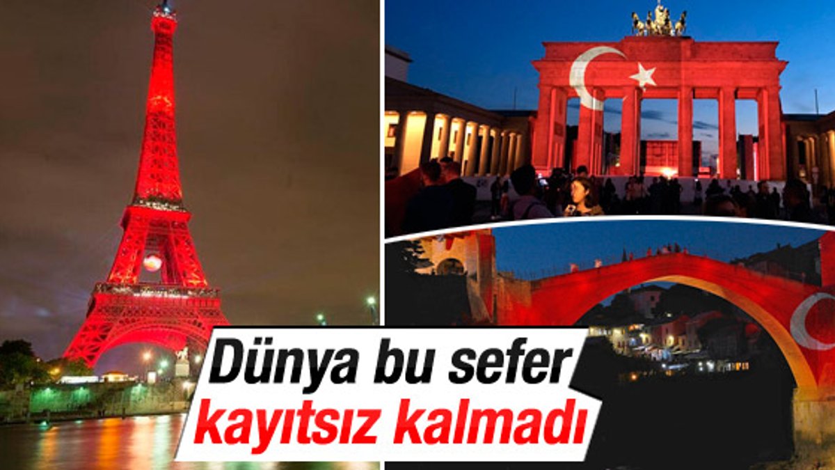Dünya ülkelerinden Türkiye'ye kırmızı beyaz destek