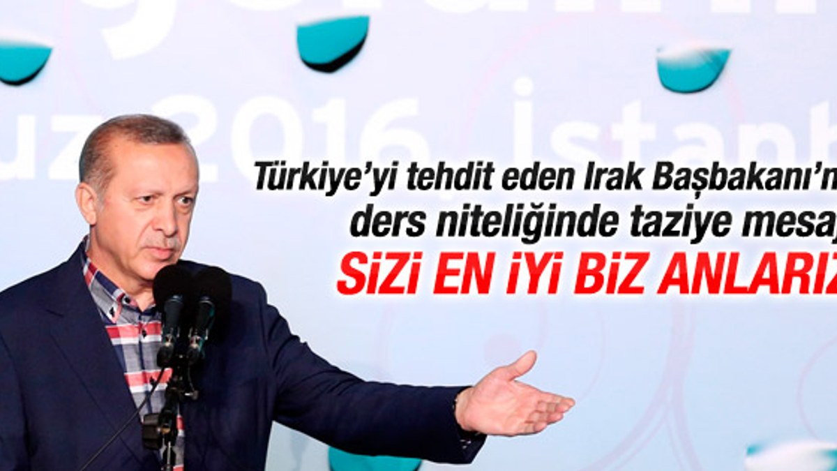 Cumhurbaşkanı Erdoğan'dan Irak'a taziye mesajı