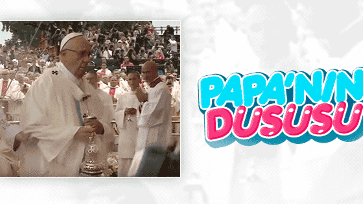 Papa yere düştü VİDEO