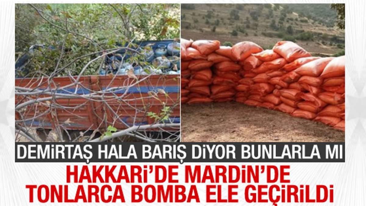 Hakkari ve Mardin'de tonlarca bomba ele geçirildi