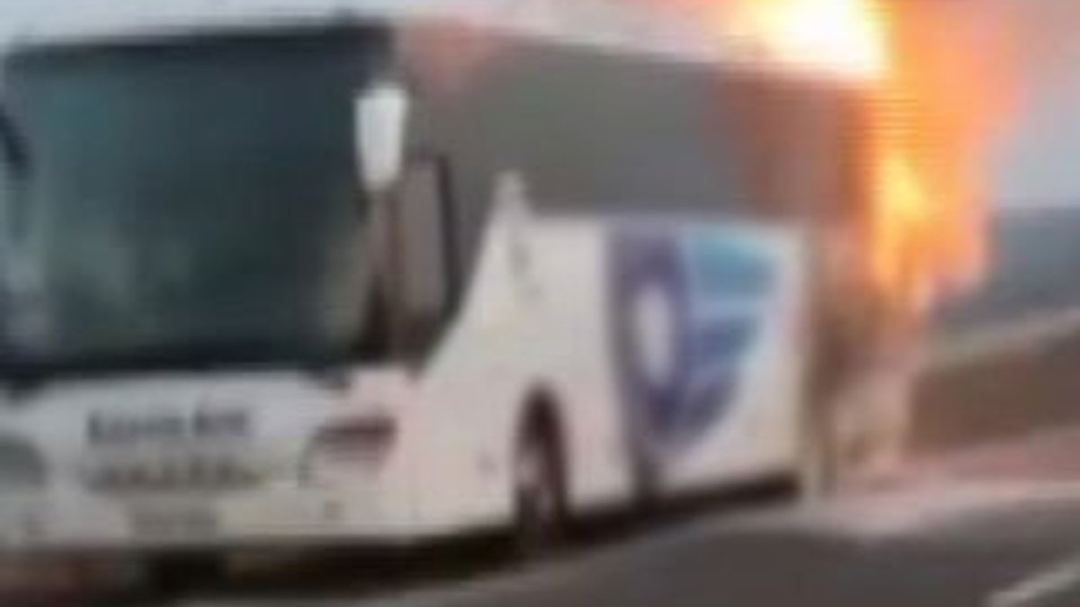 Karabük'te otobüs seyir halindeyken alev aldı