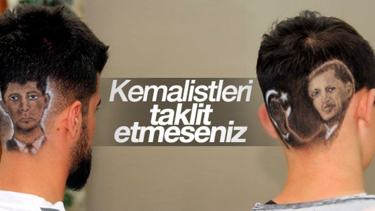 Erdoğan ve Ömer Halisdemir'in fotoğrafı saç modeli oldu