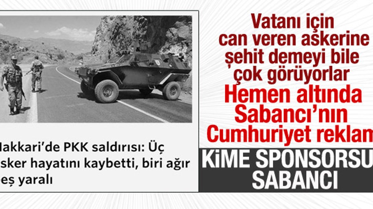 Aşırı mezhepçi PKK sevici sitede Sabancı reklamı