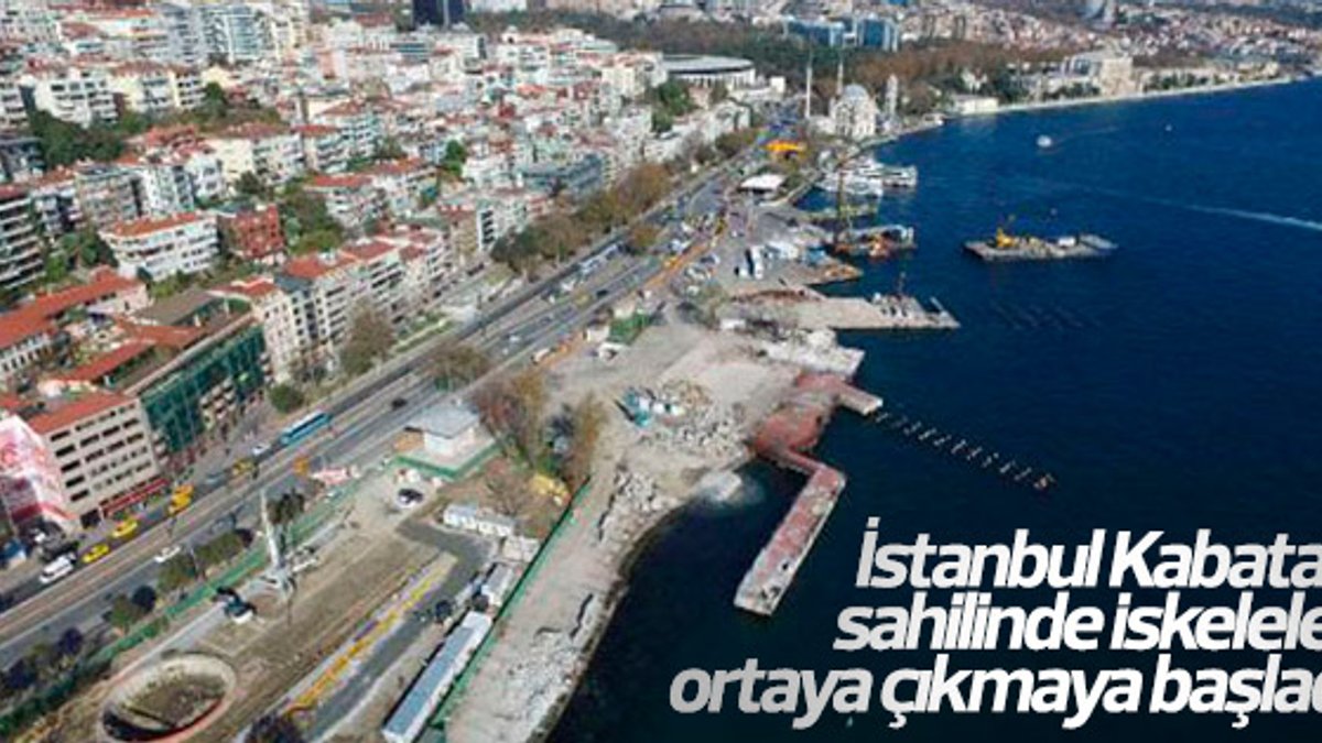 İstanbul Kabataş sahilinde iskeleler ortaya çıkıyor
