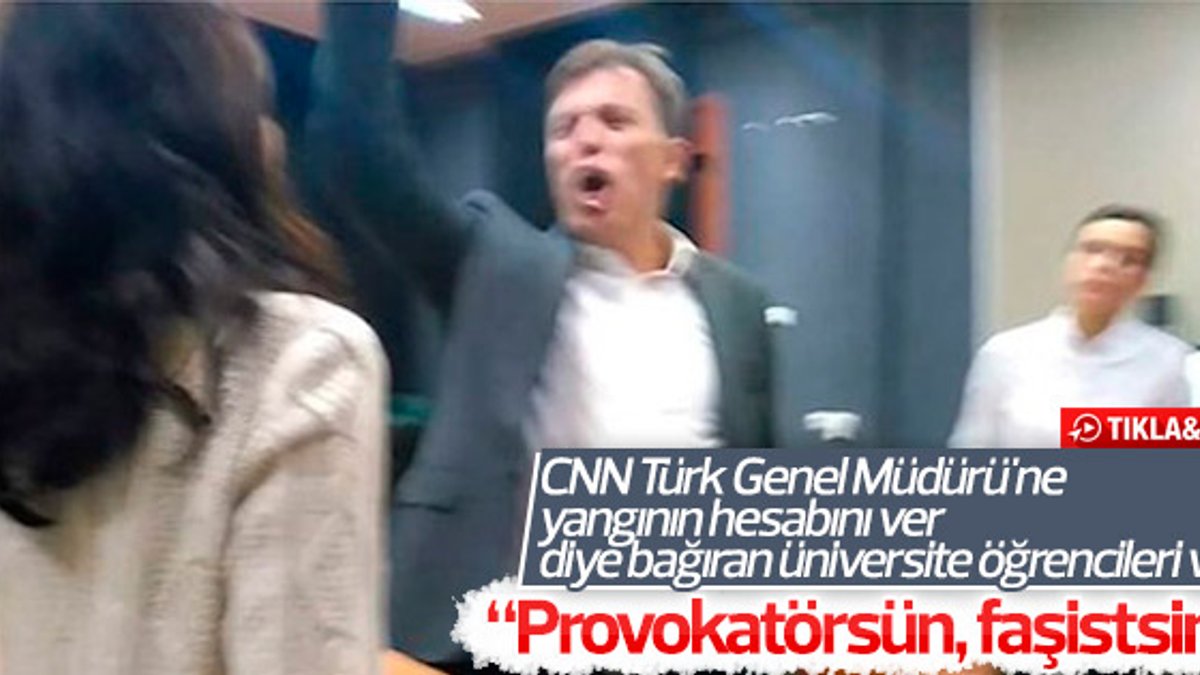 Öğrencilerle Erdoğan Aktaş arasında 'CNNTürk' kavgası