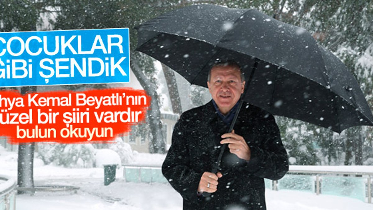 Cumhurbaşkanı Erdoğan kar altında yürüdü