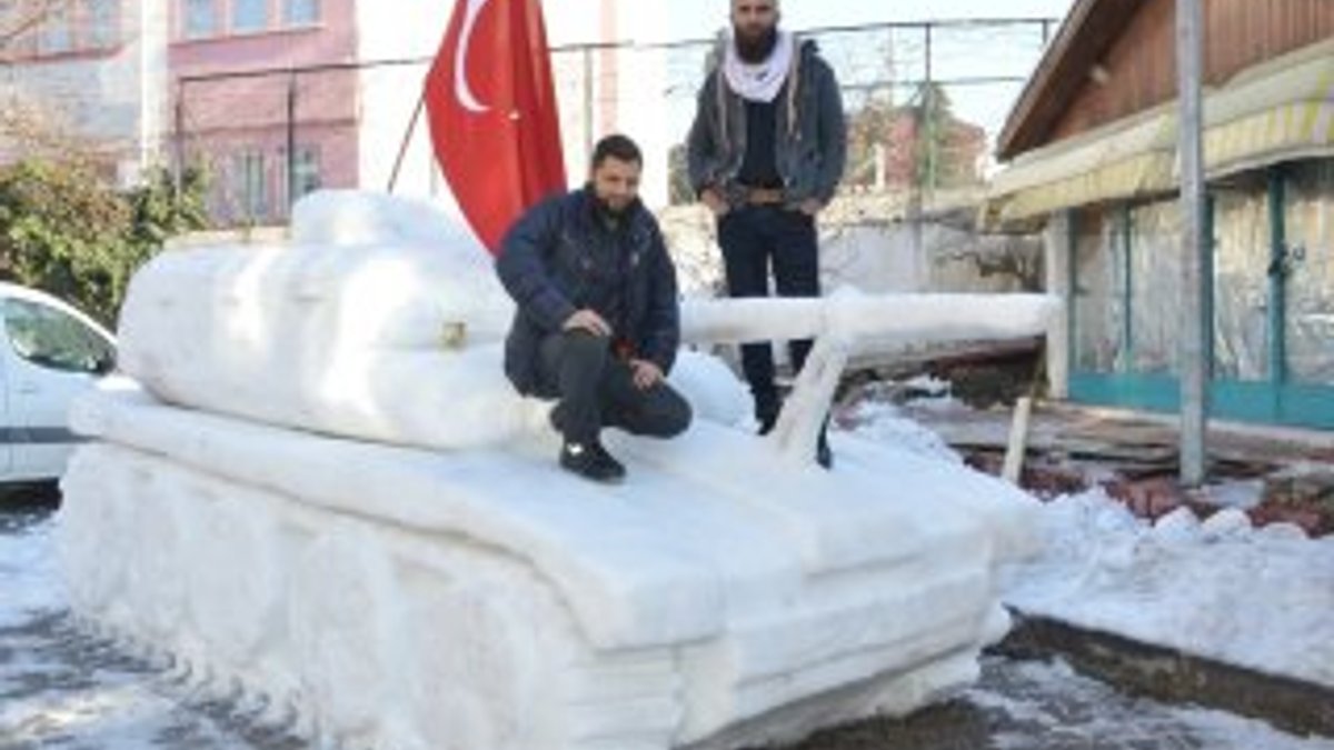 Tokat'ta kardan tank yaptılar