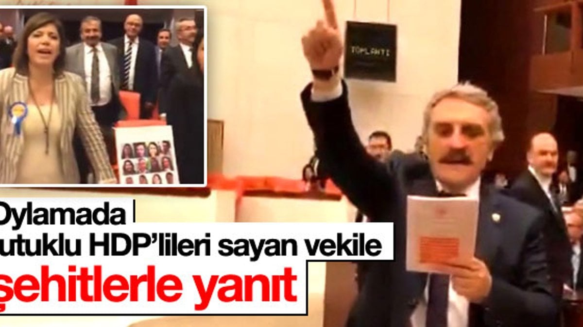TBMM'de tutuklu HDP'lileri sayan vekile şehitlerle yanıt