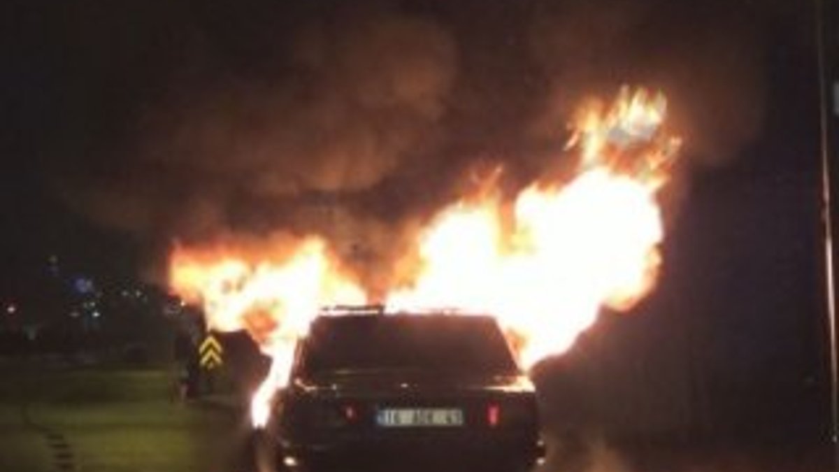 Bursa’da alkollü sürücü aracını ateşe verdi