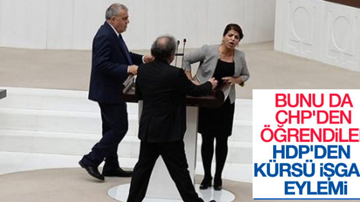 HDP'li Yiğitalp'ten Meclis kürsüsünü işgal eylemi