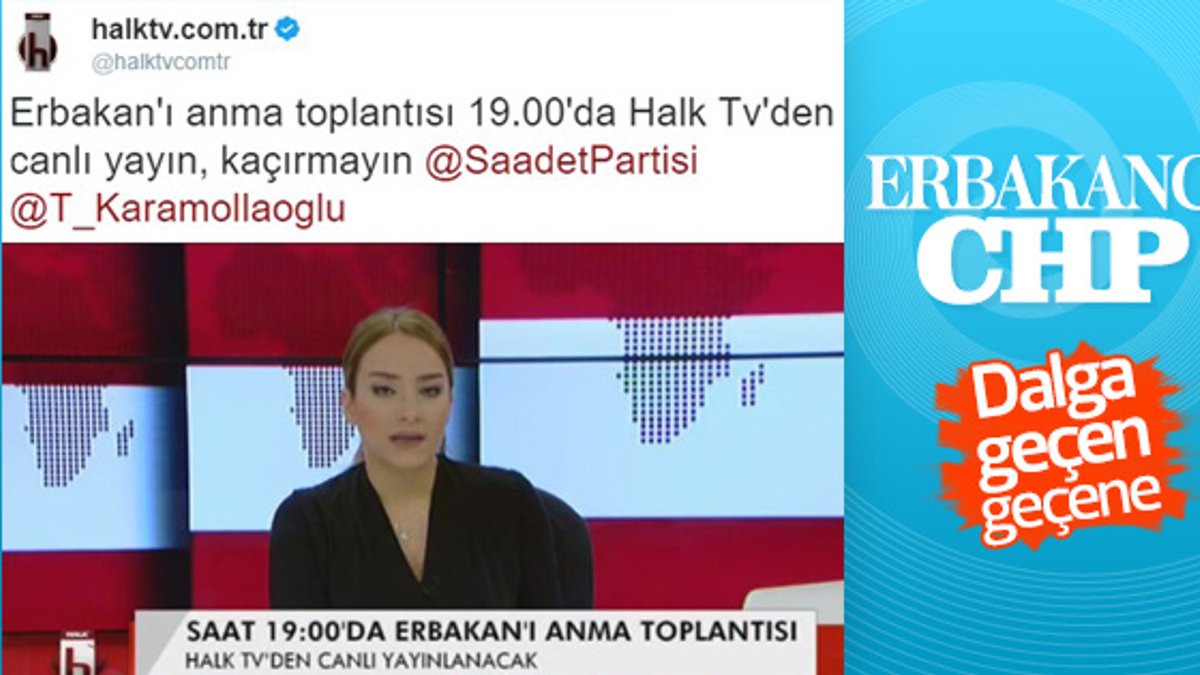 Erbakan'ı anma programı Halk TV'den yayınlanacak
