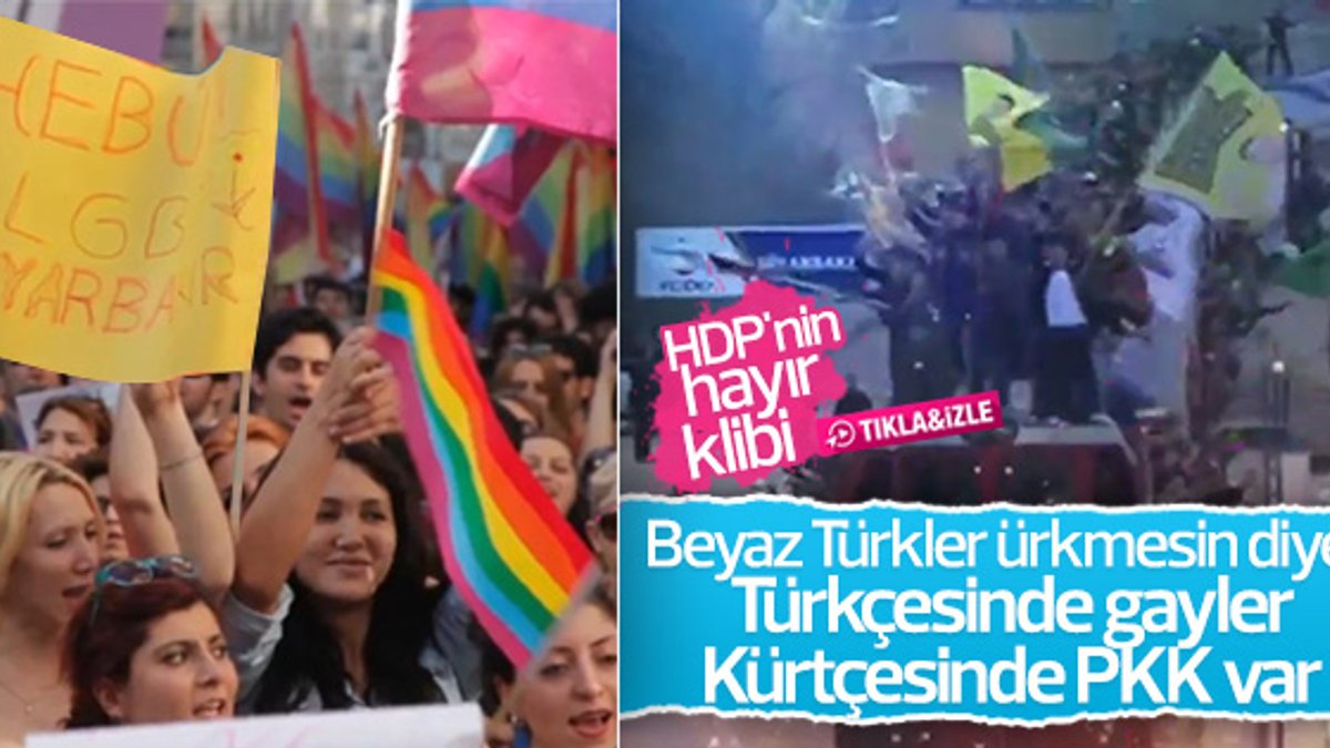 HDP'nin referandum şarkısında PKK bayrakları