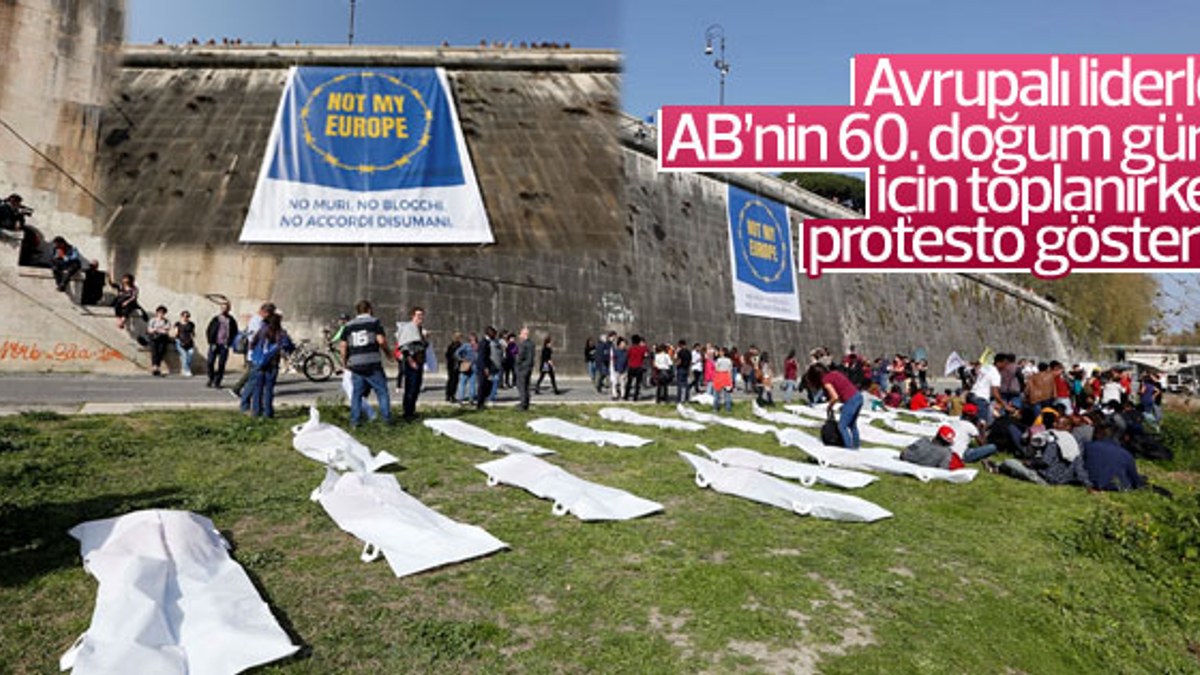 Roma'da AB'nin göçmen politikası protesto edildi