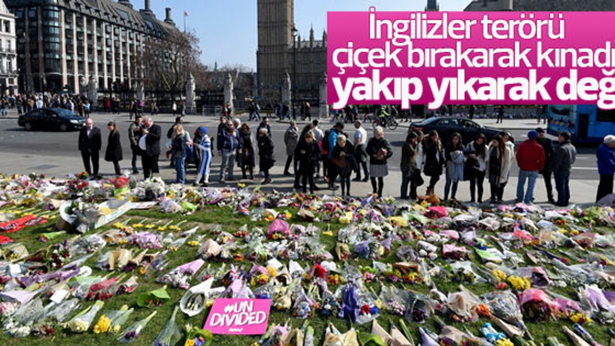 İngiltere'de terör çiçeklerle kınandı