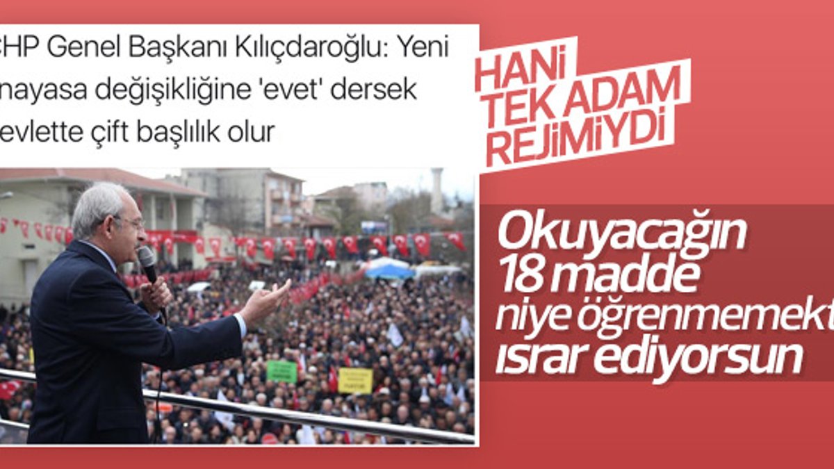 Kılıçdaroğlu çift başlılık iddiasını bir kez daha söyledi