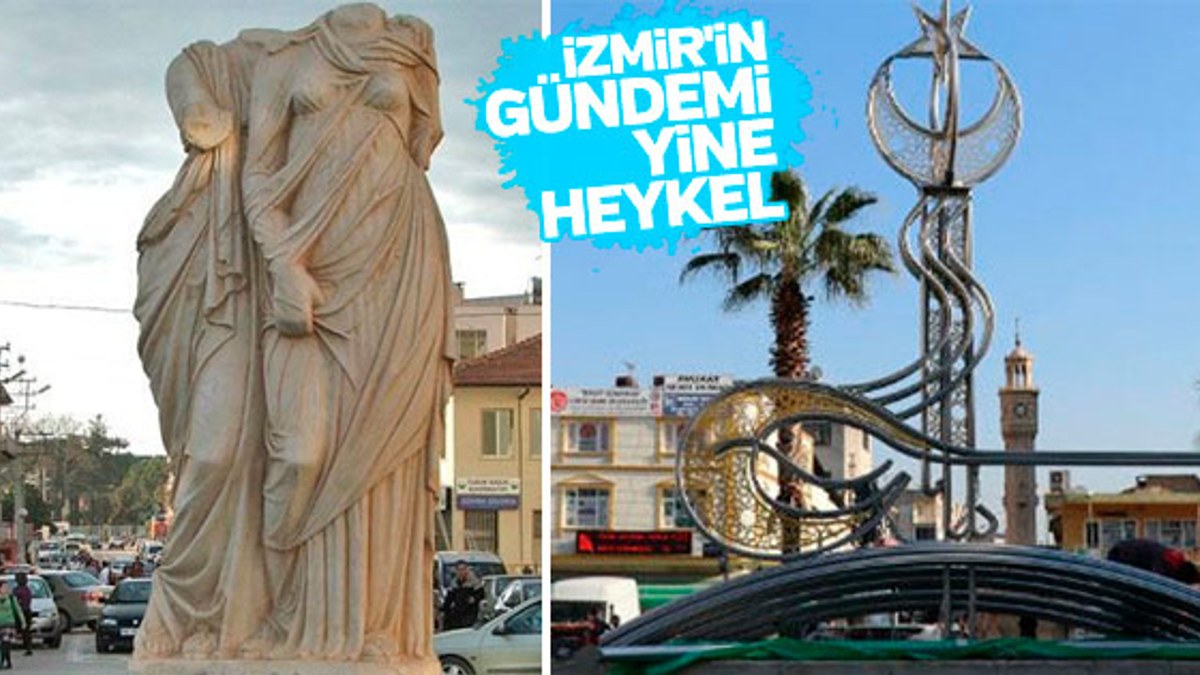 İzmir'deki tanrıça heykelinin yerine padişah tuğrası