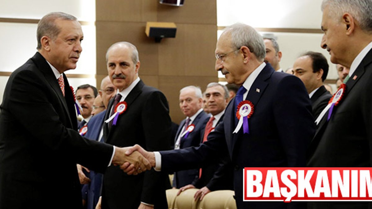 Cumhurbaşkanı Erdoğan, Kılıçdaroğlu ile tokalaştı