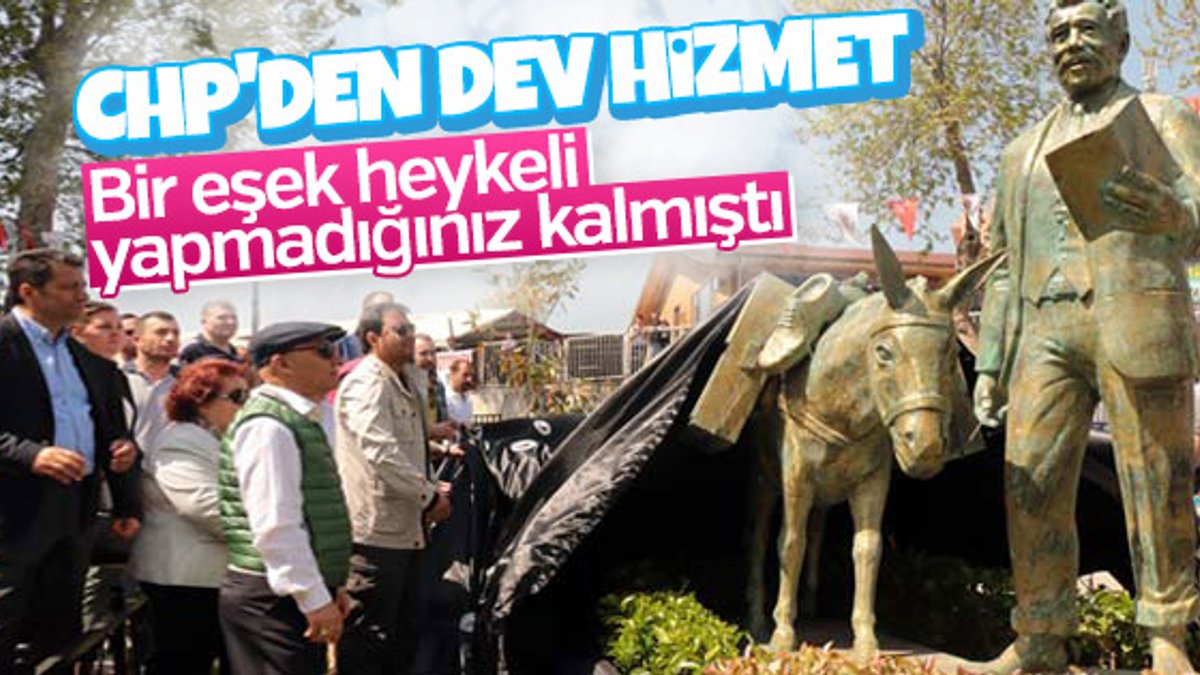 CHP'li belediye eşek heykeli açtı
