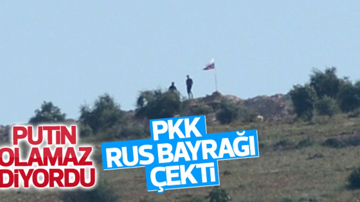 PYD bölgesine Rus bayrağı asıldı