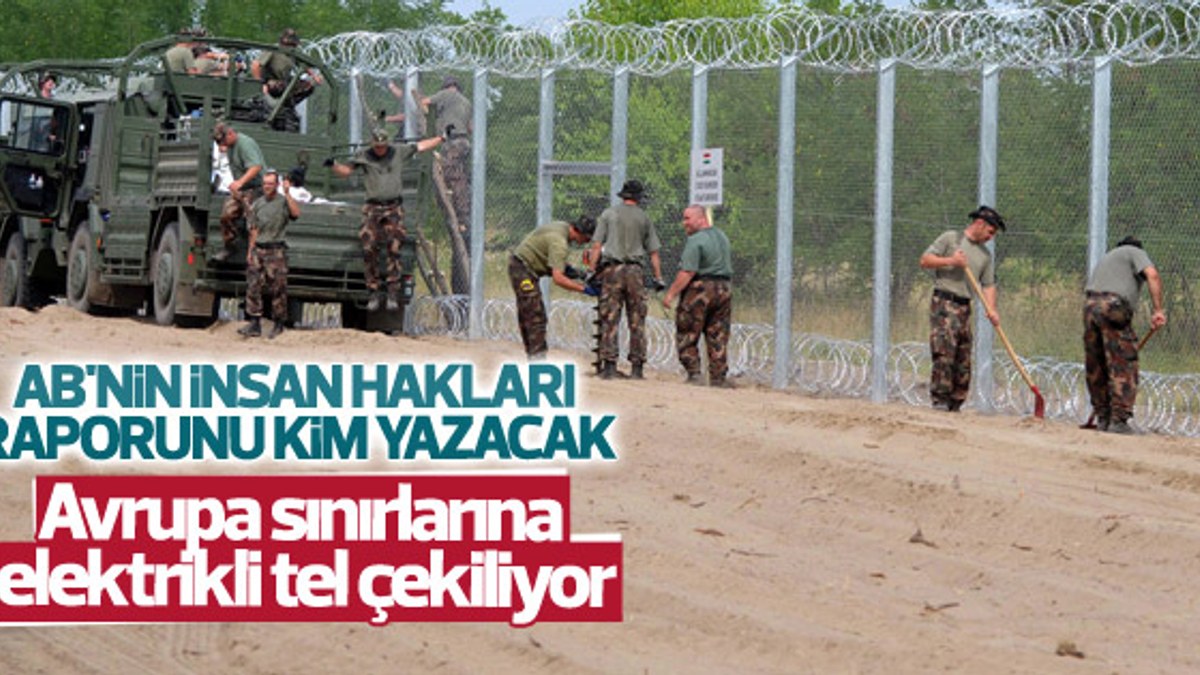Macaristan sınırlarına elektrikli tel çekildi