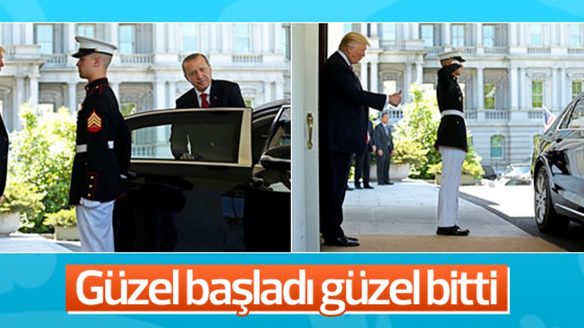 Trump, Erdoğan'ı kapıda uğurladı