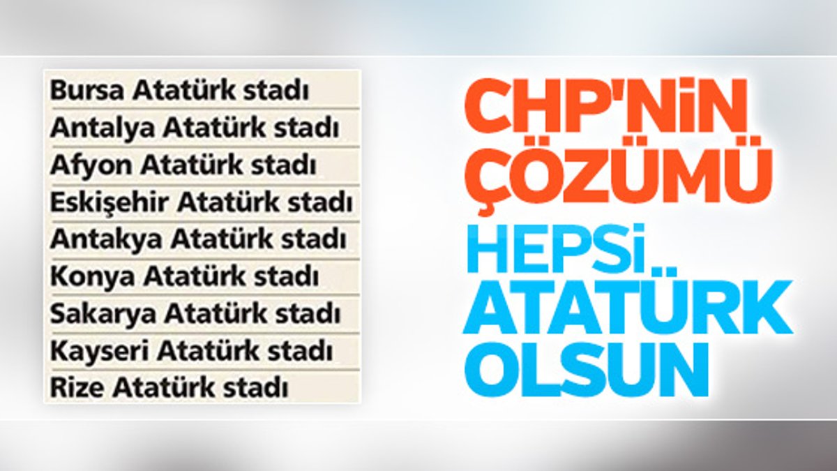 CHP'li vekilden stadyumlar için isim önerisi
