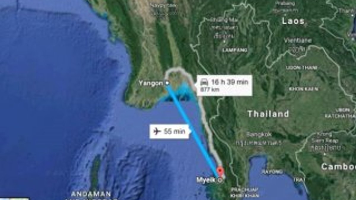 Myanmar'da düşen uçağın enkazına ulaşıldı