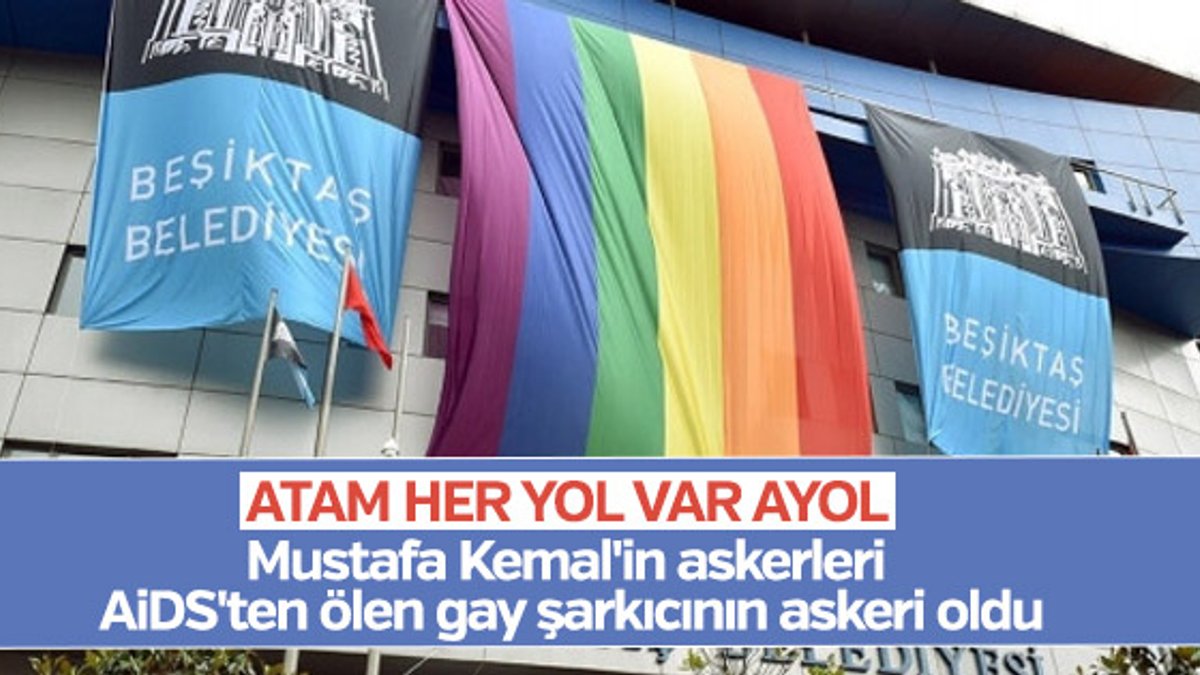 Beşiktaş Belediyesi, binasına LGBTİ bayrağı astı