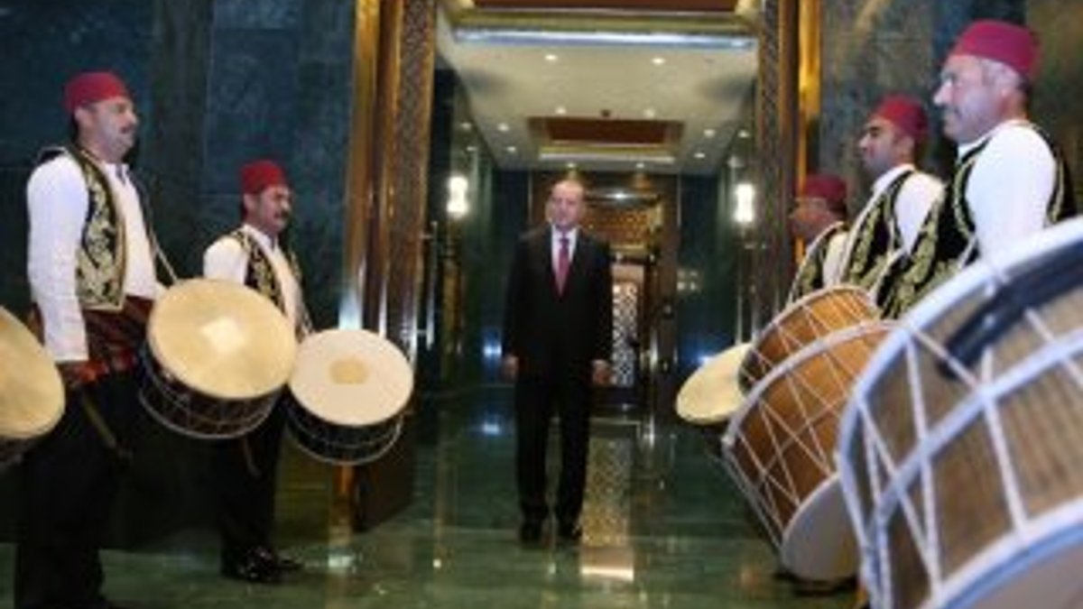 Cumhurbaşkanı Erdoğan'a davulculardan karşılama