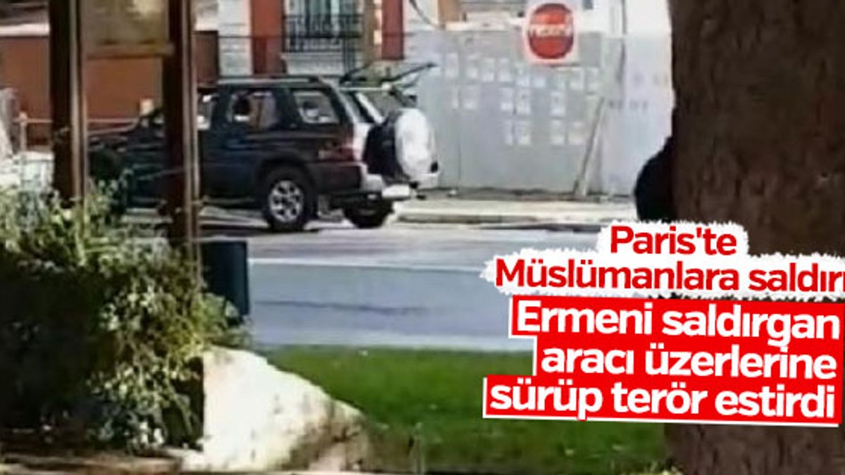 Fransa'da bir kişi aracını cami önündekilere sürdü