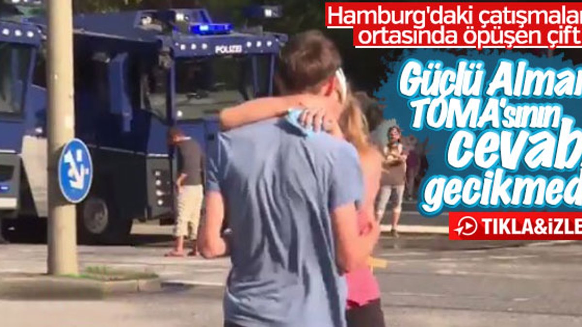 Hamburg'da sevgililere toma sıkıldığı anlar