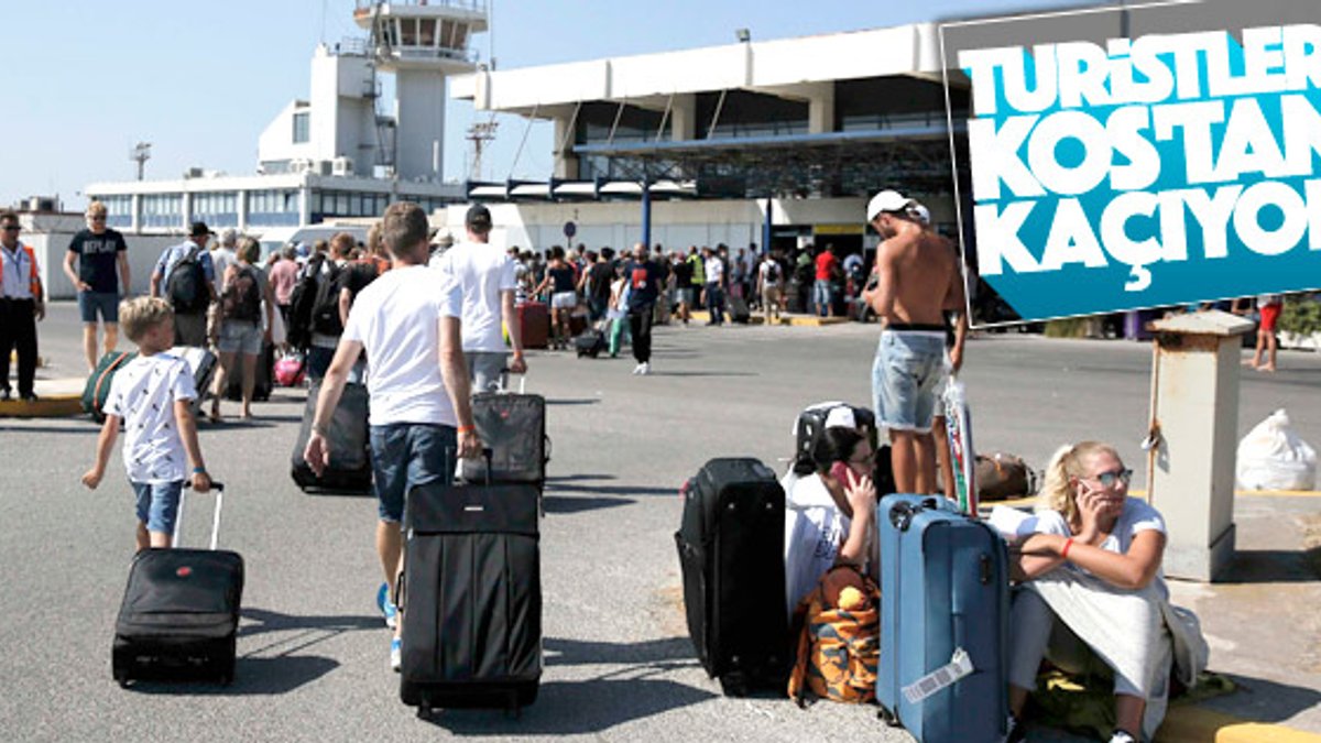 Turistler Kos Adası'nı terk ediyor