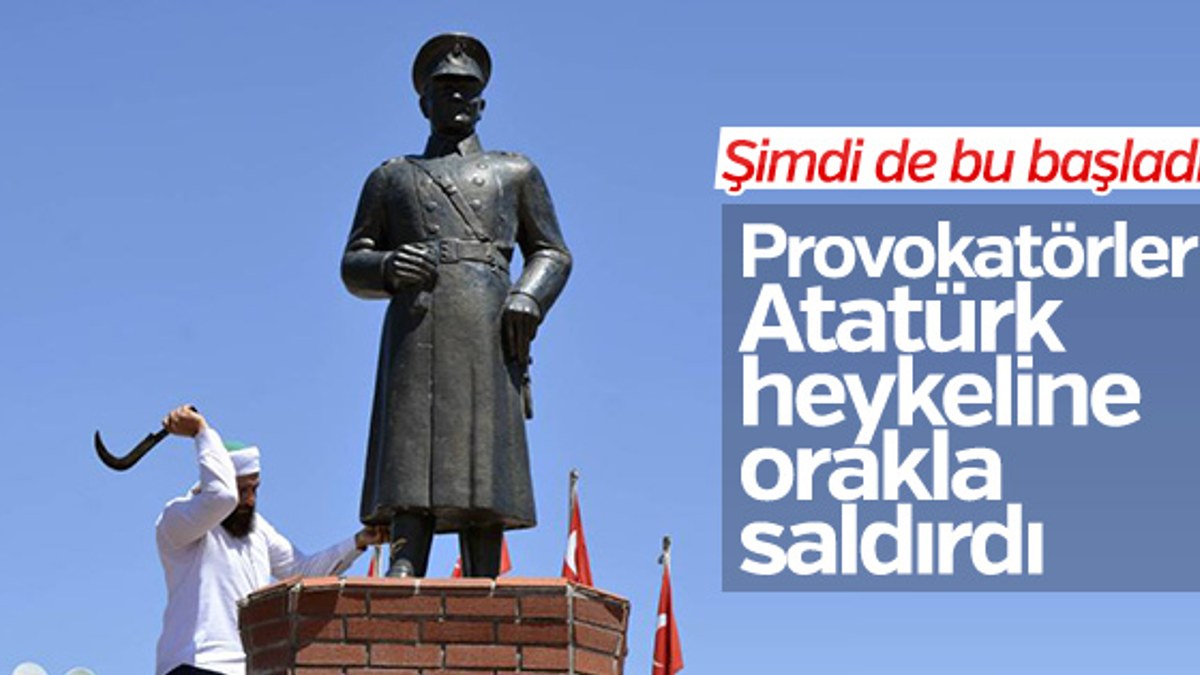 Siverek’te Atatürk heykeline orak ile saldırı