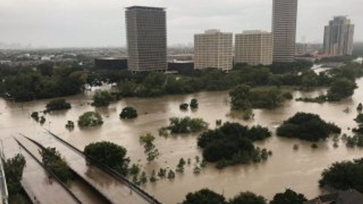 Harvey kasırgasının ardından Houston havadan görüntülendi
