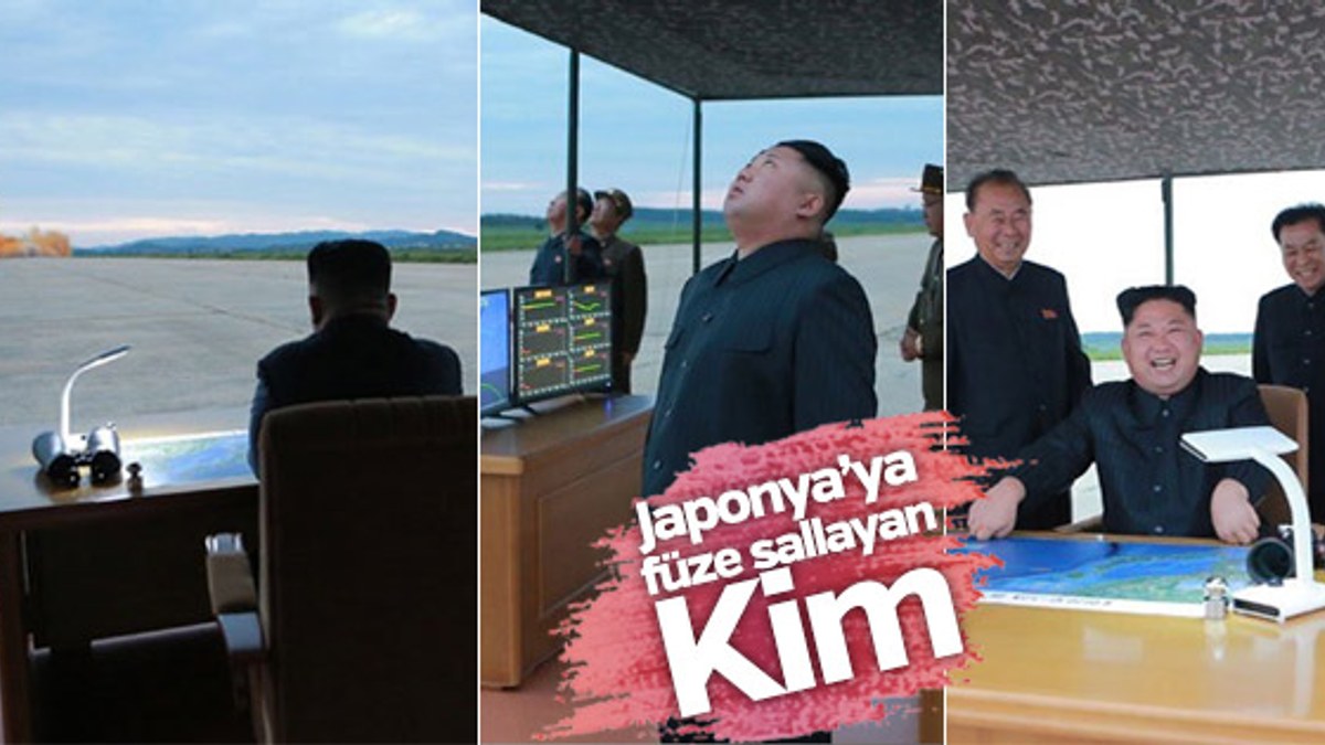 Japonya'ya doğru atılan füze sırasında Kim'in görüntüleri