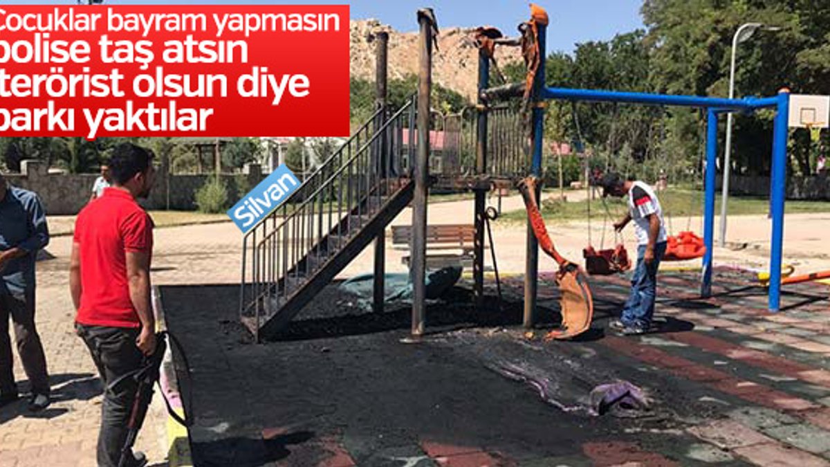 Silvan'da PKK'lı teröristler çocuk parkını kundakladı