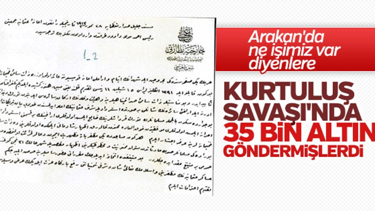 Arakanlıların Osmanlı'ya yaptığı yardımın belgeleri