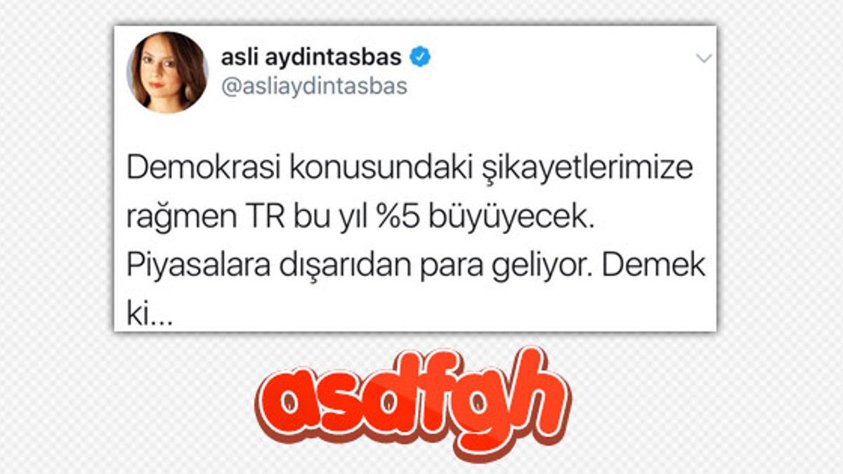 Aslı Aydıntaşbaş'tan beyin yakan tweet