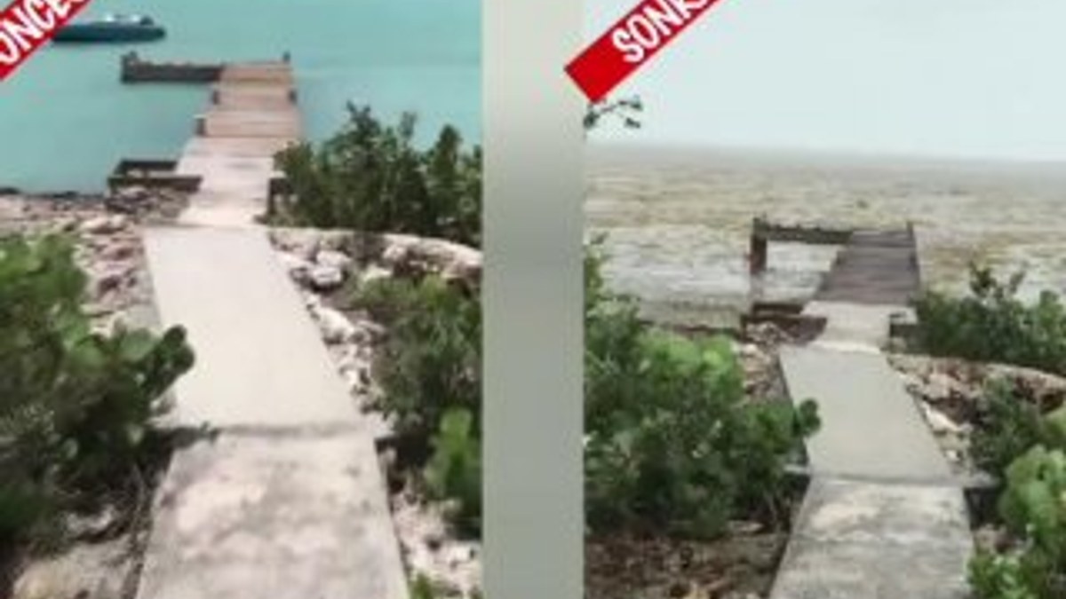 Irma Bahamalar'da okyanus suyunu götürdü
